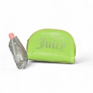 Juicy Couture 2 piece green and gold makeup toiletry travel bag